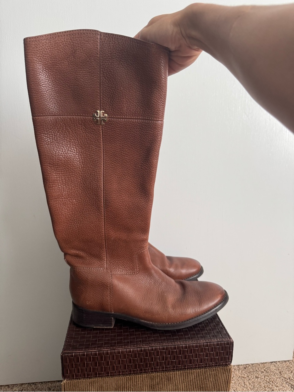 Tory Burch Brown Leather Knee High Boots